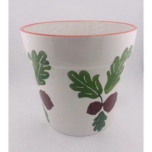 Hand Painted Floral Leaves‎ Ceramic Flower Pot Made in Portugal 823/18